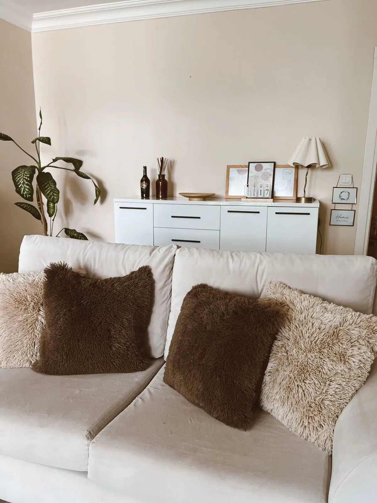 A living room furnished digitally for a listing
